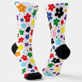 Rainbow Progress Prilag Blume Doodle Quasar Socken (Gewinkelt)