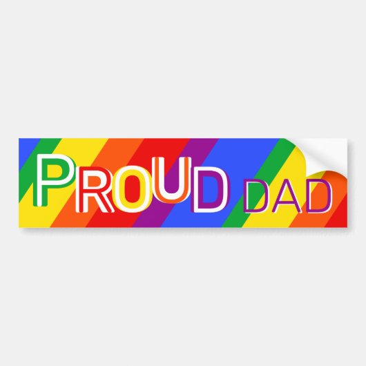 Rainbow Proud Vater Autoaufkleber (Vorne)