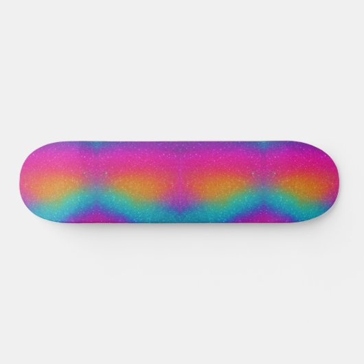 Rainbow Psychedelic Glitzer Neon Skateboard (Horizontal)