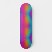 Rainbow Psychedelic Glitzer Neon Skateboard (Vorderseite)