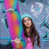 Rainbow Psychedelic Glitzer Neon Skateboard