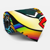 Rainbow Psychedelic Train Vibranful Farbiges Muste Krawatte (Gerollt)