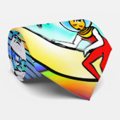 Rainbow Psychedelic Train Vibranful Farbiges Muste Krawatte (Gerollt)