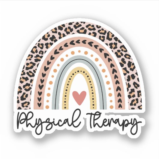 Rainbow PT PTA Physikalischer Therapeut Geschenk Aufkleber (Vorderseite)