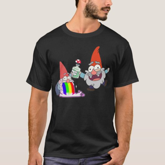Rainbow Puking Party Gnome Gravity Inspiriert Big T-Shirt (Vorderseite)