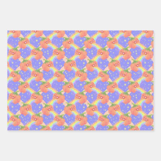 Rainbow Puking Pumpkin Halloween Geschenkpapier Set (Vorderseite 2)