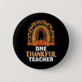 Rainbow Pumpkin One Thanksgi Teacher Fall Button (Vorderseite)