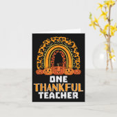 Rainbow Pumpkin One Thanksgi Teacher Fall Karte (Gelbe Blume)