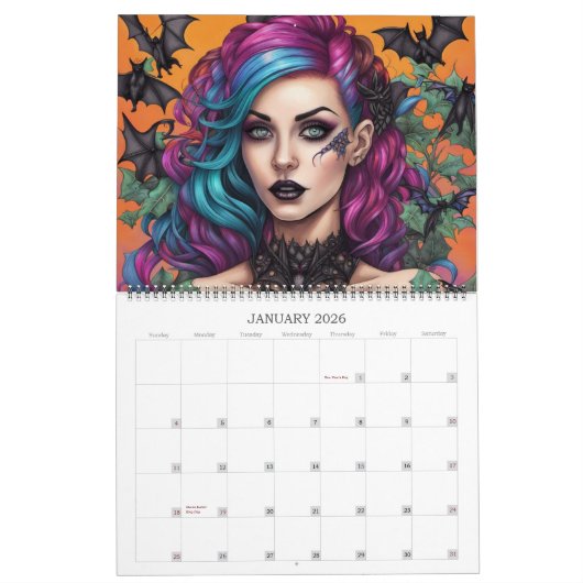 Rainbow Punks by Ivy and Bat Art Calendar Kalender (Jan 2026)