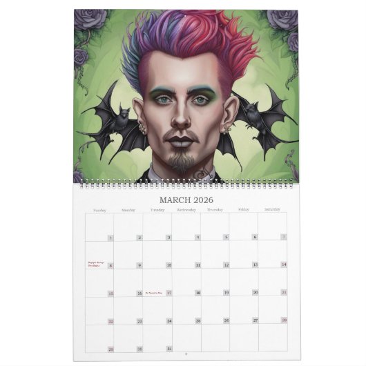 Rainbow Punks by Ivy and Bat Art Calendar Kalender (Mär 2026)