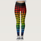 Rainbow-Punkte auf schwarz Leggings (Vorderseite)