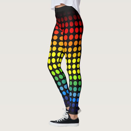 Rainbow-Punkte auf schwarz Leggings (Links)