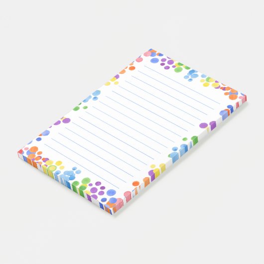 Rainbow-Punkte für Wasserfarben Notepad Post-it Klebezettel (angewinkelt)