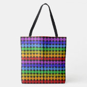 Rainbow-Punkte-Kreise farbenfroh auf schwarz Tasche (Vorderseite)