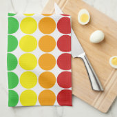 Rainbow-Punkte-Kreise, farbig in Weiß Geschirrtuch (Viertel Falte)