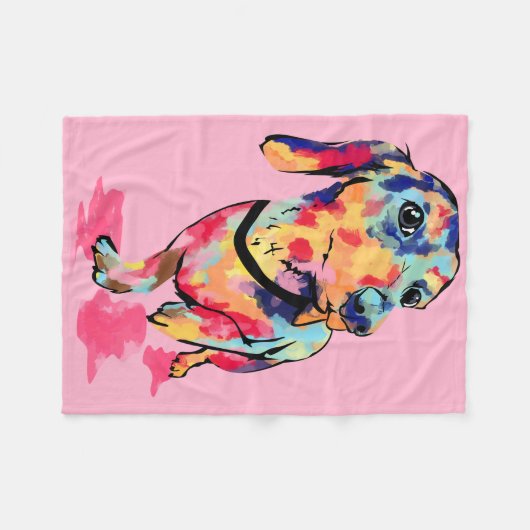 Rainbow Pup Fleecedecke (Vorderseite (Horizontal))