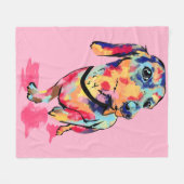 Rainbow Pup Fleecedecke (Vorderseite (Horizontal))