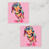Rainbow Pup Quadratische Visitenkarte (Vorne/Hinten)