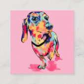 Rainbow Pup Quadratische Visitenkarte (Rückseite)