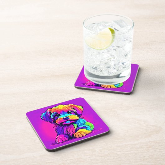 Rainbow Puppy Arts Getränkeuntersetzer (Rechte Seite)