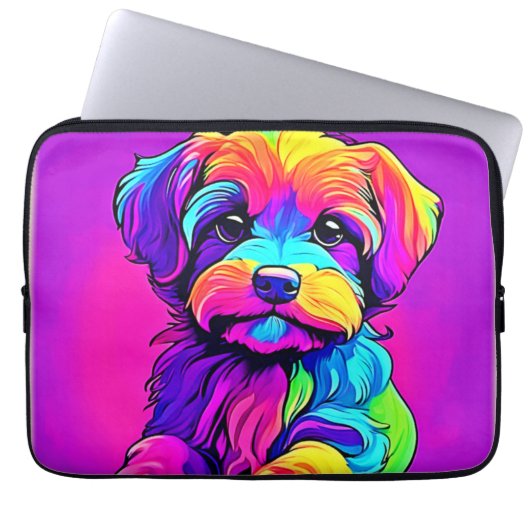 Rainbow Puppy Arts Laptopschutzhülle (Vorderseite)
