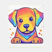 Rainbow Puppy-Liebe Fleecedecke (Vorderseite)