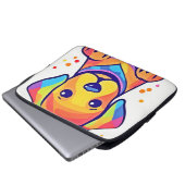 Rainbow Puppy-Liebe Laptopschutzhülle (Vorne Knopf)