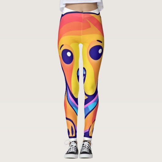 Rainbow Puppy-Liebe Leggings (Vorderseite)