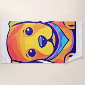 Rainbow Puppy-Liebe Strandtuch (Vorderseite)