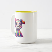 Rainbow Puppy Mug Zweifarbige Tasse (Vorderseite Links)