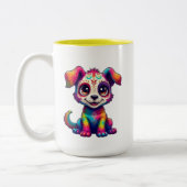 Rainbow Puppy Mug Zweifarbige Tasse (Links)