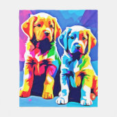 Rainbow Pups: Spielendes Duo Fleecedecke (Vorderseite)