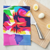 Rainbow Pups: Spielendes Duo Geschirrtuch (Viertel Falte)