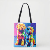 Rainbow Pups: Spielendes Duo Tasche (Vorderseite)