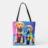 Rainbow Pups: Spielendes Duo Tasche (Rückseite)