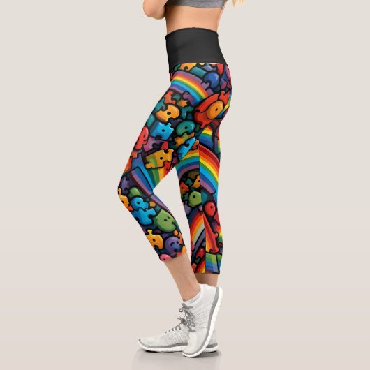 Rainbow Puzzle Capri Leggings (Links)