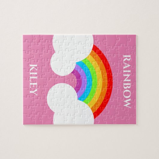 Rainbow Puzzle mit Kindernamen. (Horizontal)