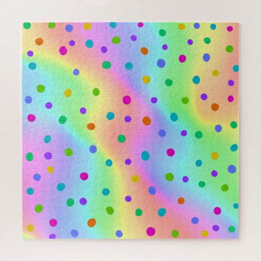 Rainbow Puzzle mit Polka Dots (Horizontal)