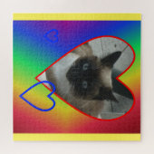 Rainbow Puzzle: Siamkatze im Herzen Puzzle (Horizontal)