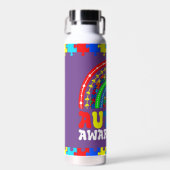Rainbow Puzzle Wasser Flasche für Autismus Bewusst (Vorne)
