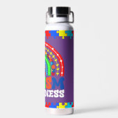 Rainbow Puzzle Wasser Flasche für Autismus Bewusst (Rückseite)