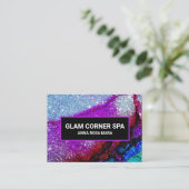 *~* Rainbow QR Glitzer Glitz Glam Luxe Beauty Visitenkarte (Stehend Vorderseite)