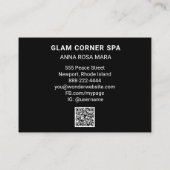 *~* Rainbow QR Glitzer Glitz Glam Luxe Beauty Visitenkarte (Rückseite)