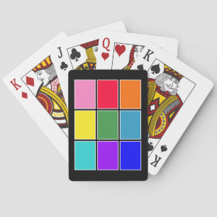 Rainbow-Quadrate auf schwarz Spielkarten