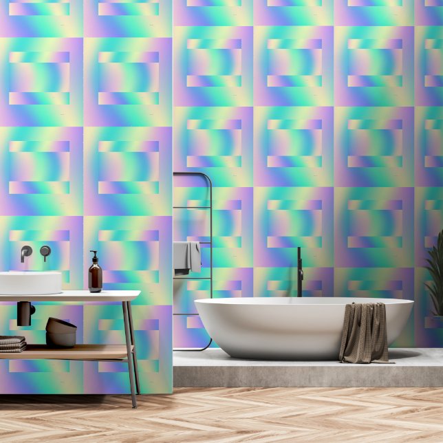 Rainbow-Quadrate wiederholen Tapete (Badezimmer)