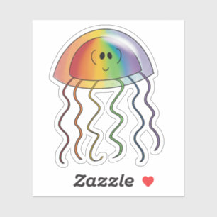Rainbow-Qualle Aufkleber