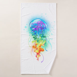 Rainbow-Qualle Badhandtuch Set