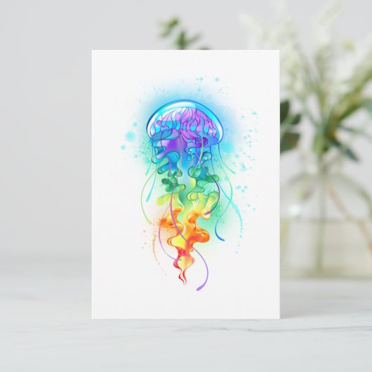 Rainbow-Qualle Begleitkarte (Stehend Vorderseite)