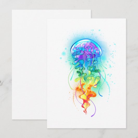 Rainbow-Qualle Begleitkarte (Vorne/Hinten)