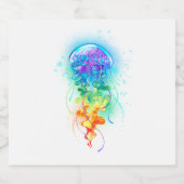 Rainbow-Qualle Bierflaschenetikett (Einzelnes Label)